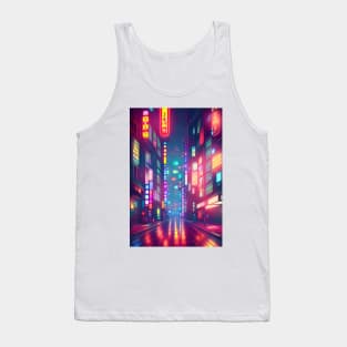 Tokyo Neon Anime Japan Night Street Vibes <3 Tank Top